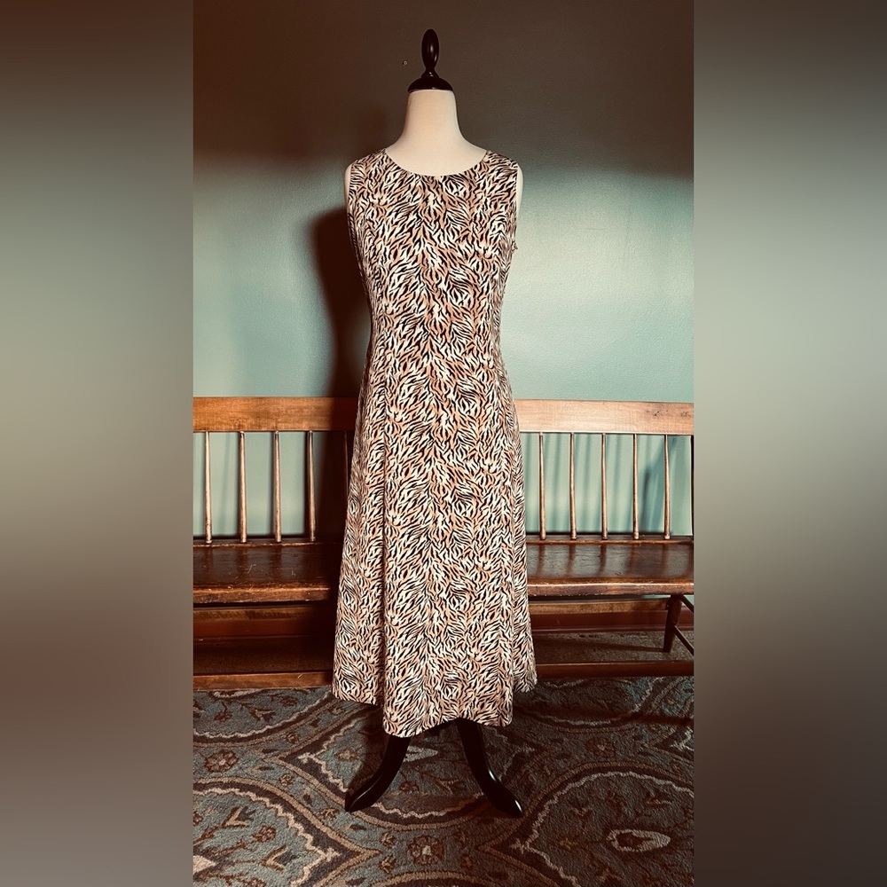 Elegant Animal Print Sleeveless Dress